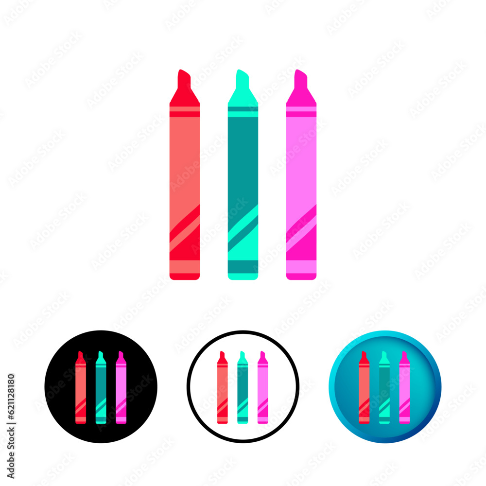 Modern Crayon Icon Illustration Modern Crayon Icon Illustration