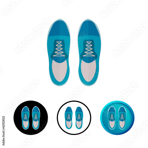 Abstract Man Shoe Icon Illustration