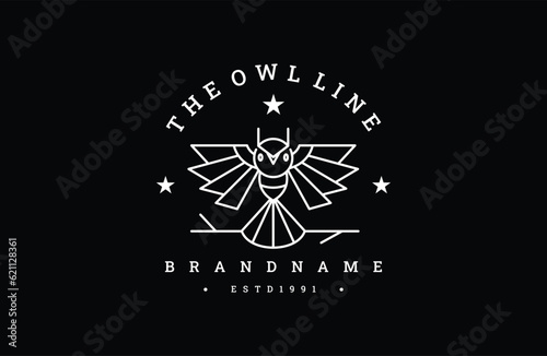 Owl logo vector icon illustration hipster vintage retro .