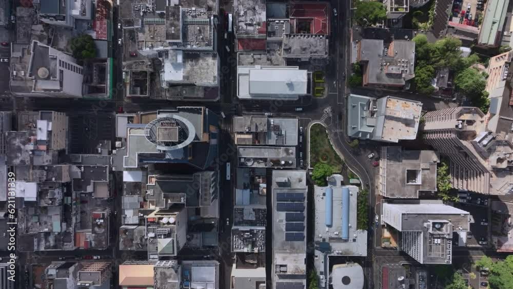 Top Down View Of The Areas Of Port Louis In Mauritius, Aerial Top Down View Of The Areas Of Port Louis In Mauritius, Aerial