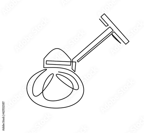 Single one line drawing Power trowel