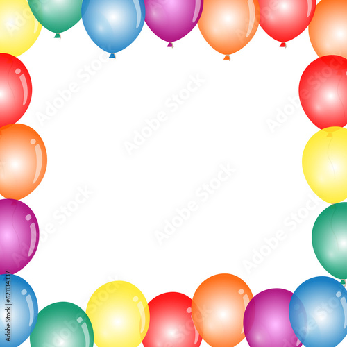 colorful balloons border for festive design © Prachak