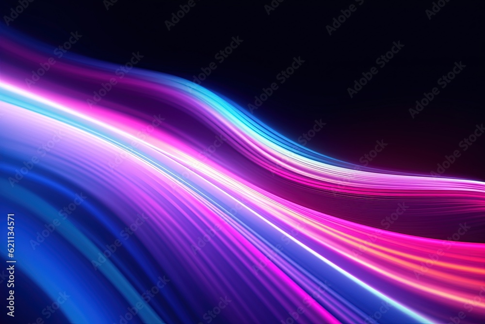 abstract futuristic background with pink blue glowing neon moving high speed wave lines and bokeh lights. Data transfer concept Fantastic wallpaper