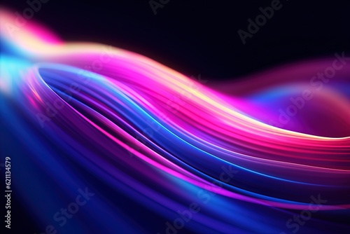 abstract futuristic background with pink blue glowing neon moving high speed wave lines and bokeh lights. Data transfer concept Fantastic wallpaper