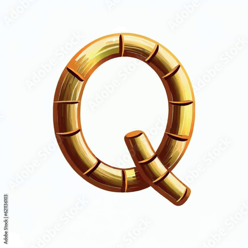 bamboo letter Q logo icon on a white background