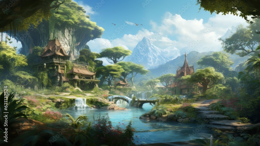 Fototapeta premium Beautiful Scenery Game Art