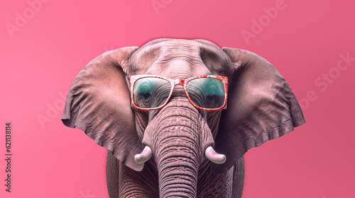 Generative AI, Shades of Serenity: Elephant in Stylish Sunglasses