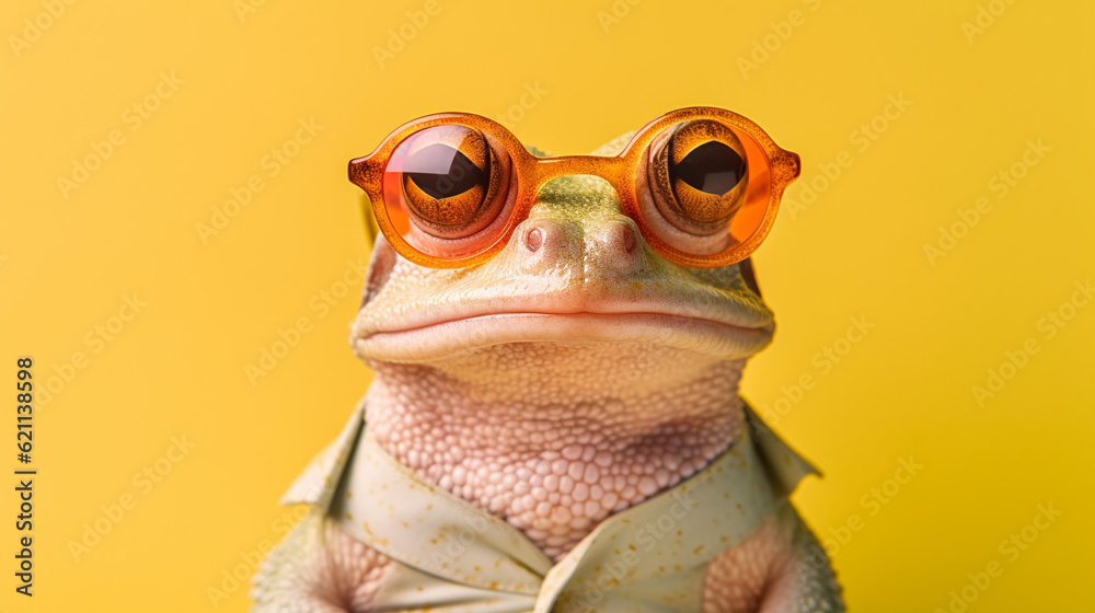 Generative AI, Cool Frog in Stylish Sunglasses Generative AI, Cool Frog in Stylish Sunglasses