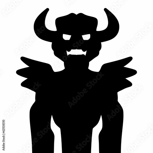 halloween monster silhouette isolated on white.