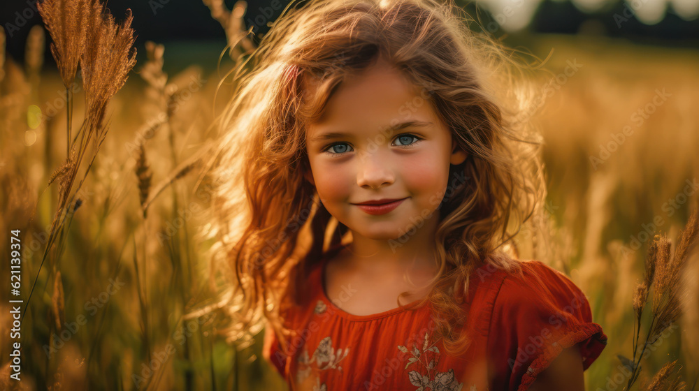 Сute little girl in summer garden Сute little girl in summer garden