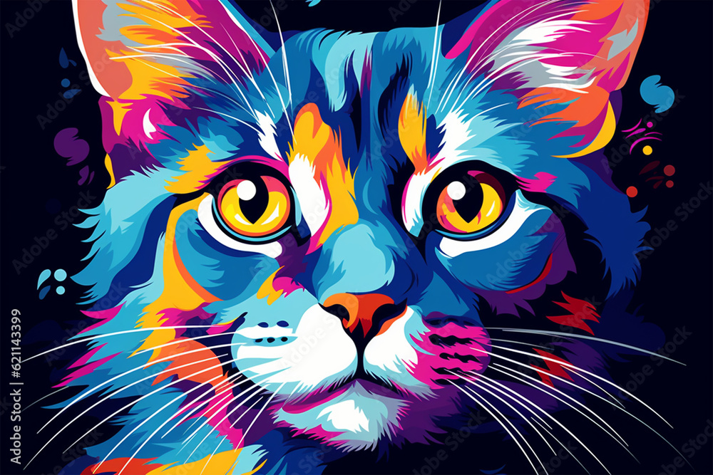 Generative AI.
wpap style abstract background, cat