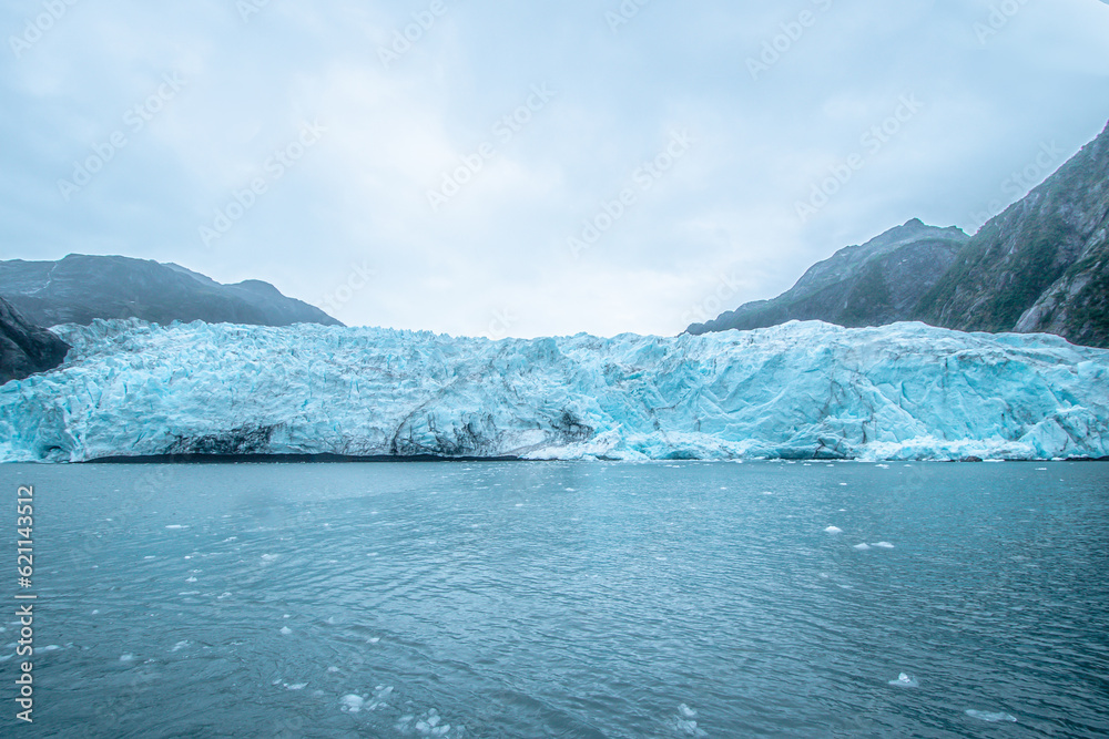 Panoramic view of Holgate Glacier in Kenai Fjords National Park near Seward , Alaska. Panoramic view of Holgate Glacier in Kenai Fjords National Park near Seward , Alaska.