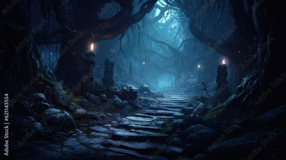 Obraz premium A beautiful and mysterious land hiding its secrets game art