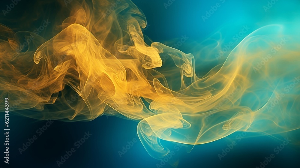 Fototapeta premium Cyan smoke as it drifts through the atmosphere, AI-Generated