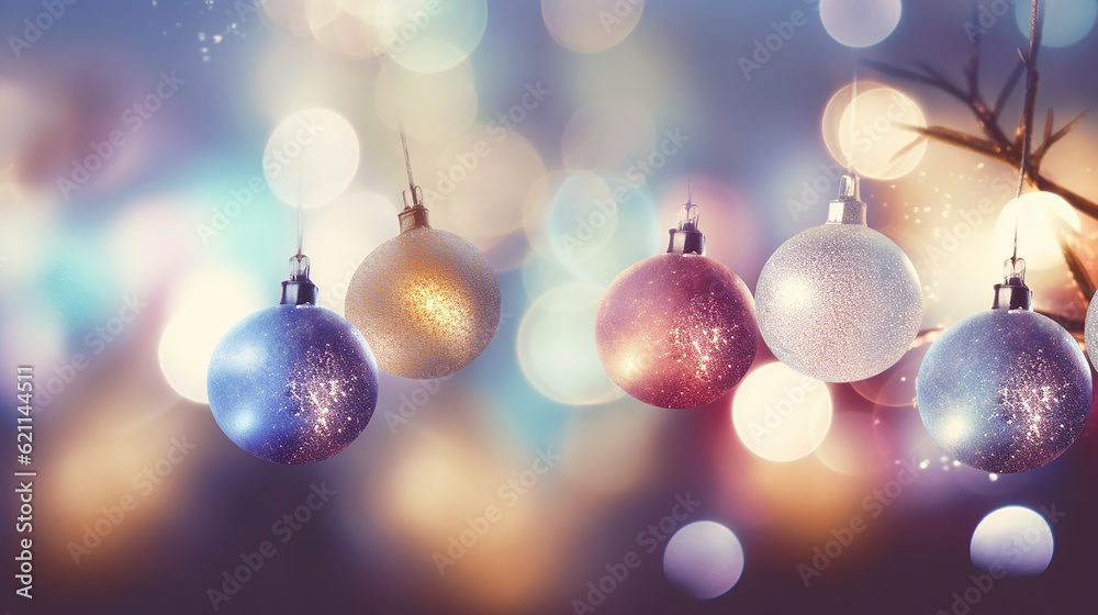 An enchanting image capturing the beauty of Christmas bokeh, with twinkling lights in soft focus, evoking a sense of warmth and joy during the holiday season. Generative AI An enchanting image capturing the beauty of Christmas bokeh, with twinkling lights in soft focus, evoking a sense of warmth and joy during the holiday season. Generative AI