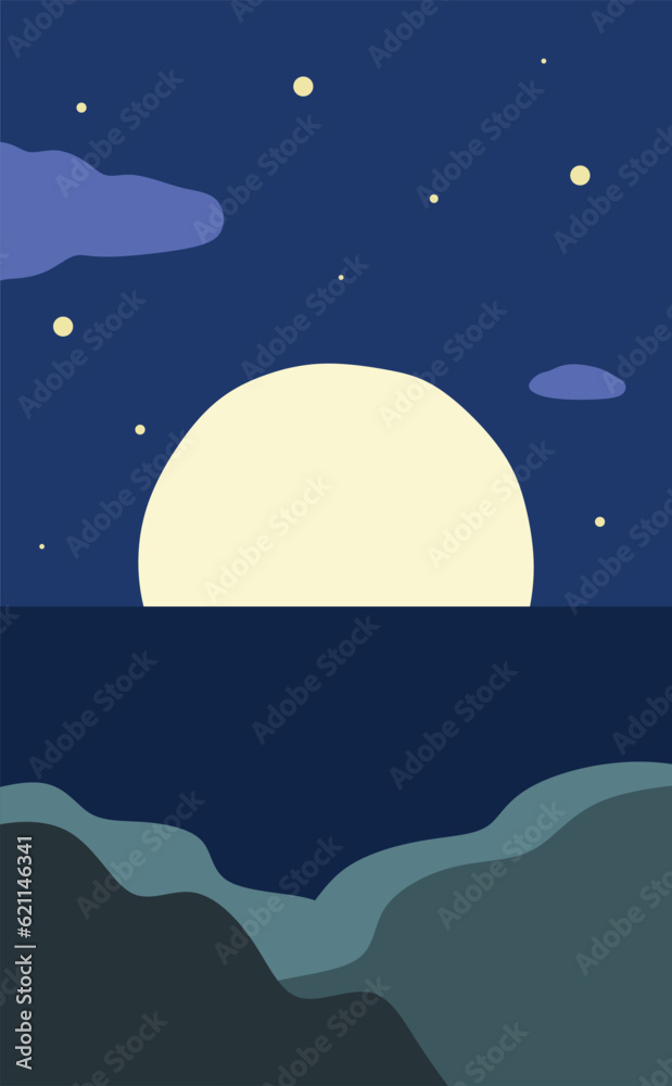 vector night moon poster design vector night moon poster design