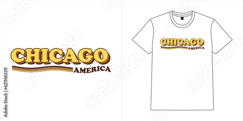 chicago america t shirt typography text vector design