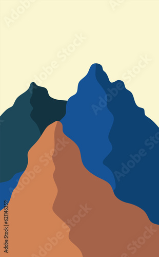 vector poster mountain landscape design
