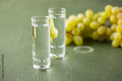 Fotografie Traditional Georgian  chacha, also known as grape vodka or Georgian grappa in sh