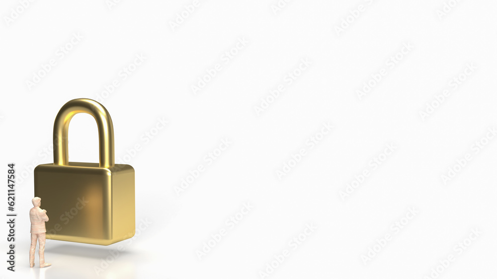 The man and gold master key for business concept 3d rendering The man and gold master key for business concept 3d rendering