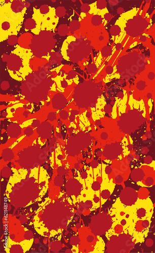 Red and yellow background of streaks, splashes of paint. Vector abstract grunge illustration illustration