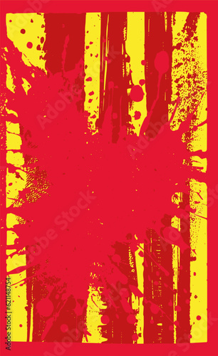 Red and yellow background of streaks, splashes of paint. Vector abstract grunge illustration illustration