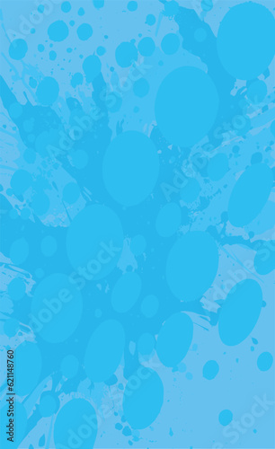 Blue background of streaks, splashes of paint. Vector abstract grunge illustration