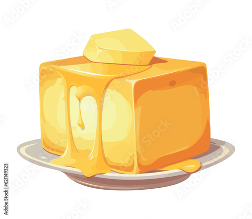 Yellow gourmet meal, fresh organic butter
