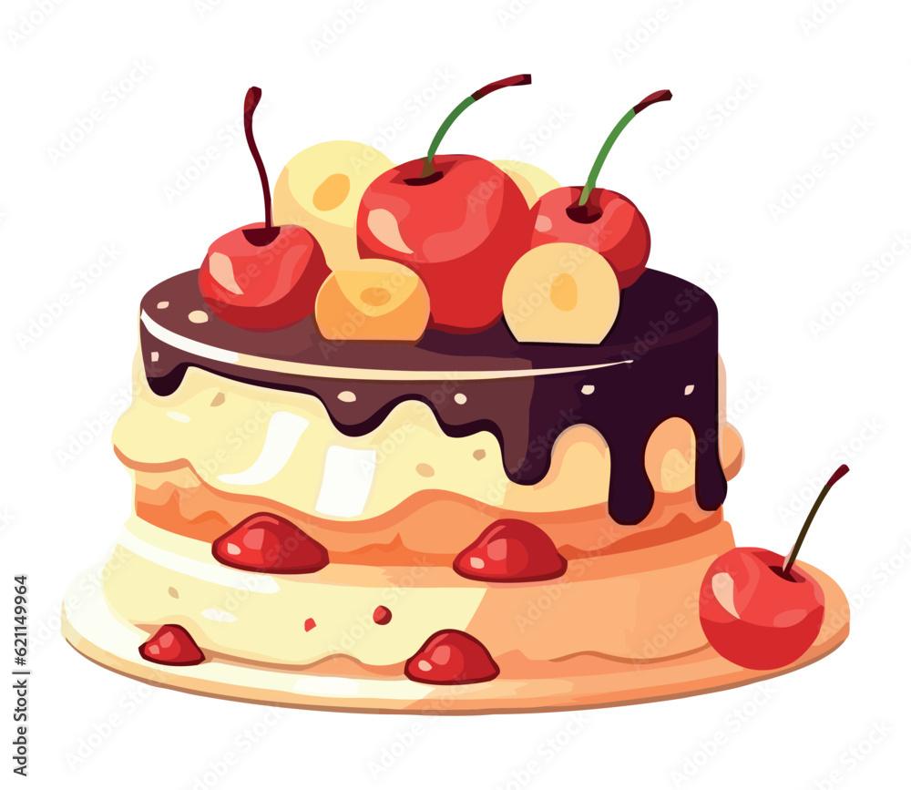 cake with chocolate cream and fresh strawberry decoration cake with chocolate cream and fresh strawberry decoration