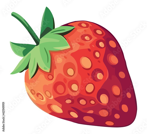 Fresh strawberry, ripe and juicy fruit