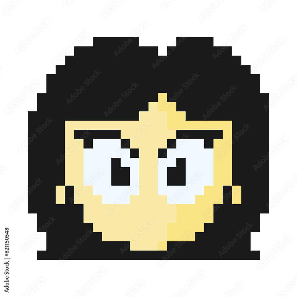 Fototapeta premium Pixelated Woman Head Icon, Isolated