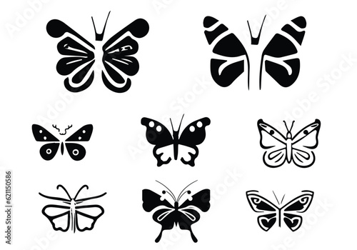minimal Admiral Butterfly logo design illustration and white background.eps