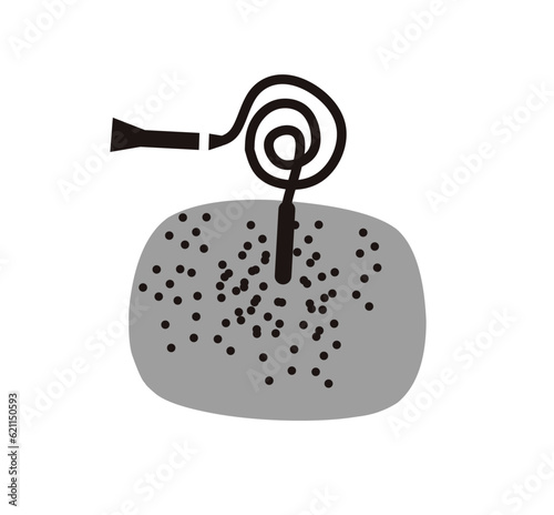 Concrete vibration line outline icon