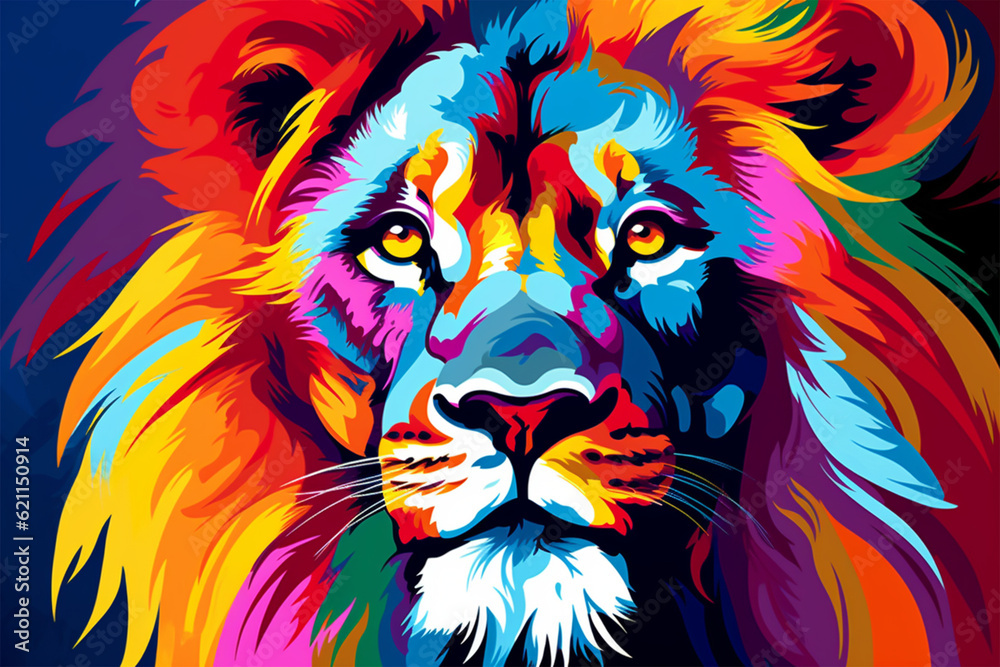 Generative AI.
wpap style abstract background, lion