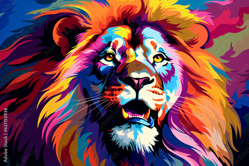 Generative AI.
wpap style abstract background, lion