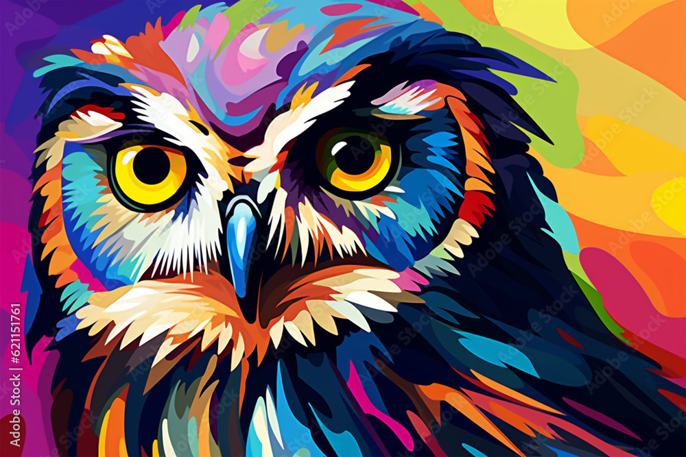 Generative AI.
wpap style abstract background, owl