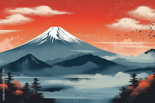 富士山のさまざまな顔5:AI生成 