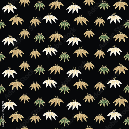 Japanese Bamboo Leaf Motif Vector Seamless Pattern