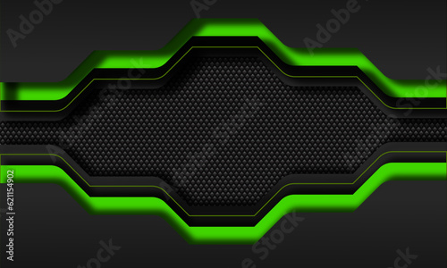 technology abstract banner, vector design, black and green