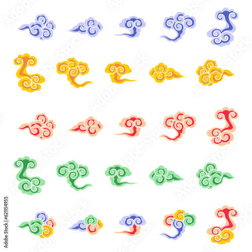 Vector of Korean traditional cloud collection