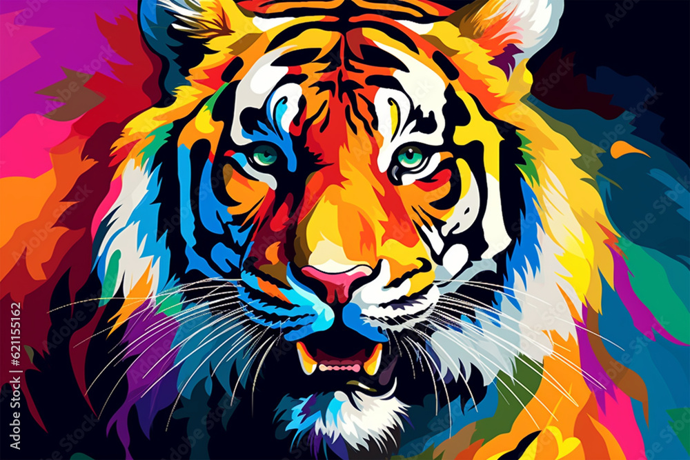 Generative AI.
wpap style abstract background, tiger