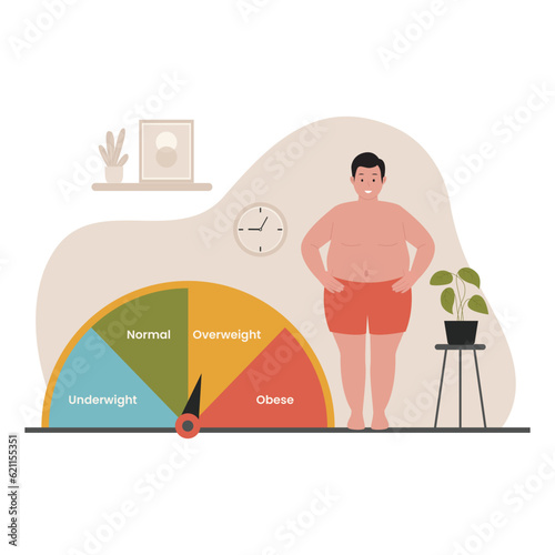 Body mass index vector illustration concept. Illustration for website, landing page, mobile app, poster and banner. Trendy flat vector illustration