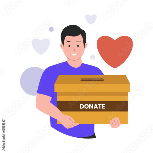 Money donation illustration concept. Illustration for website, landing page, mobile app, poster and banner. Trendy flat vector illustration