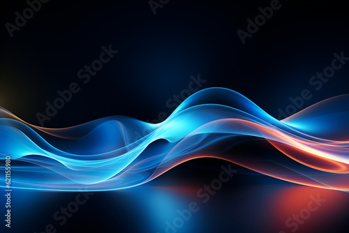 abstract blue wave light background