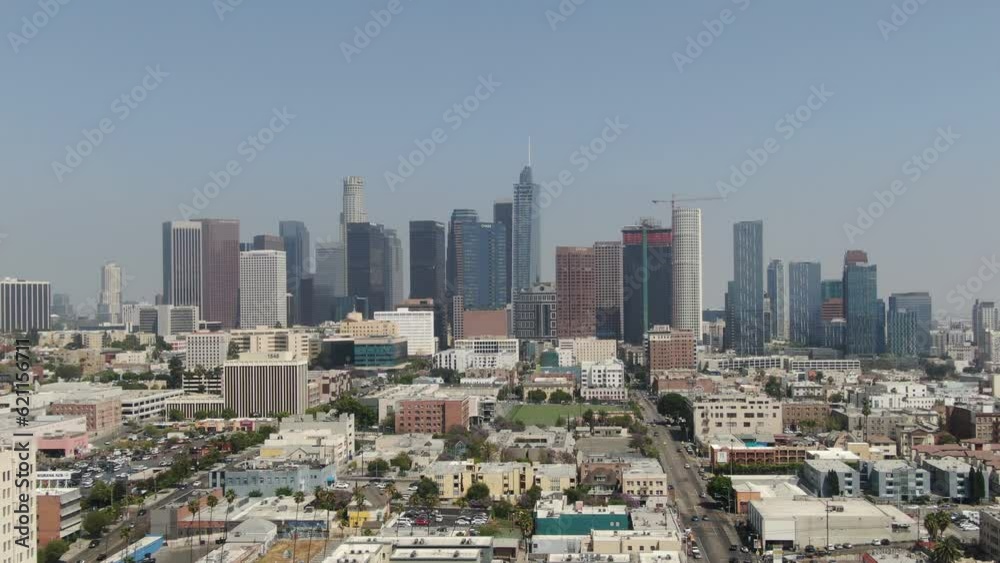 Los Angeles Downtown Buildings from MacArthur Park Telephoto L Los Angeles Downtown Buildings from MacArthur Park Telephoto L