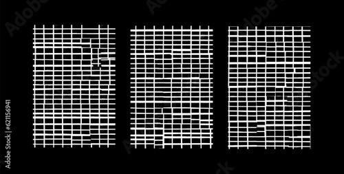 Set of the vector grunge textures isolated on white background.