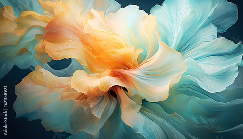 fluid abstract expressionism, blooming flowers