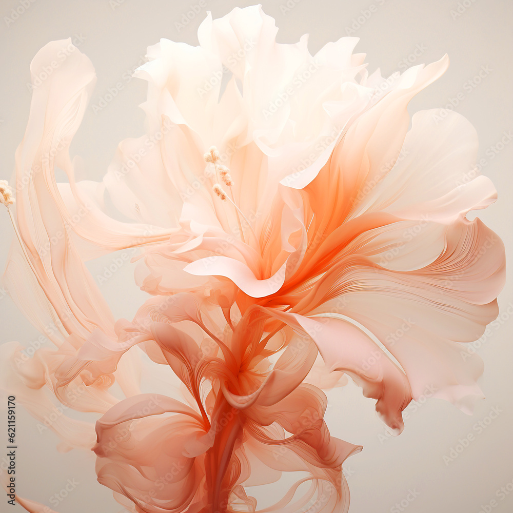 fluid abstract expressionism, blooming flowers