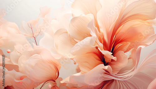 fluid abstract expressionism, blooming flowers
