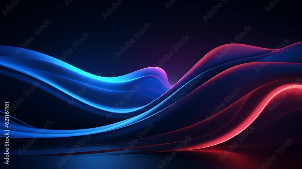 a blue and red wavy lines - obrazy, fototapety, plakaty 